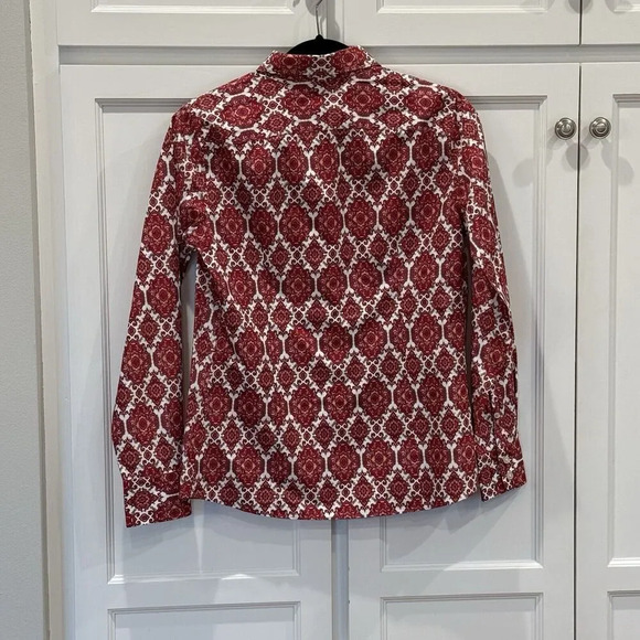 NWT Lands’ End Lighthouse Multi Color Paisley Shirt Button Front Women’s SZ 4 - Picture 3 of 5